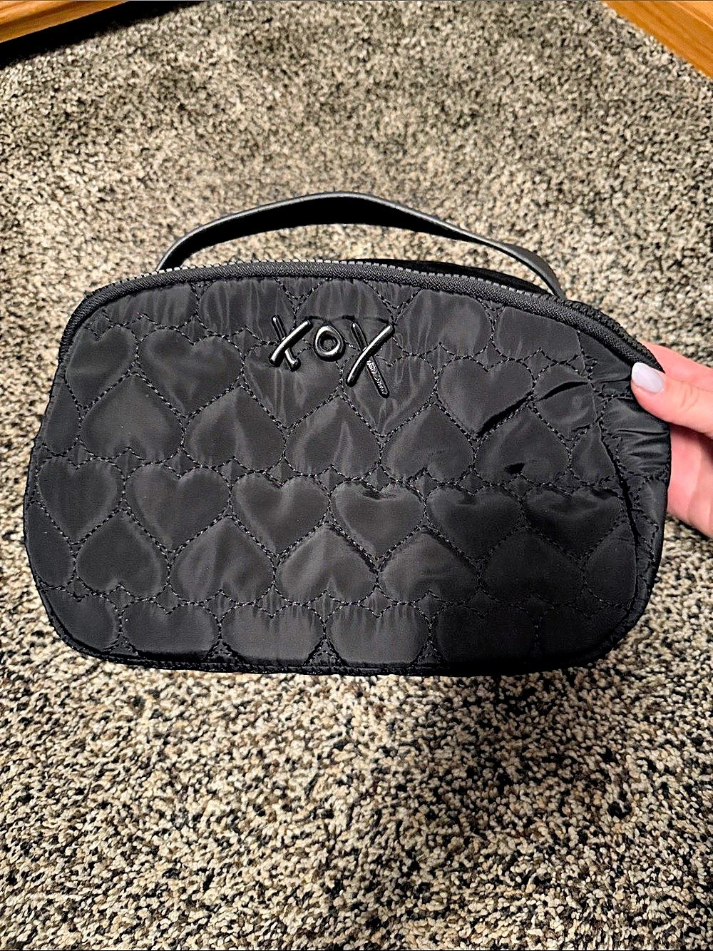 Black Quilted Cosmetic Bag